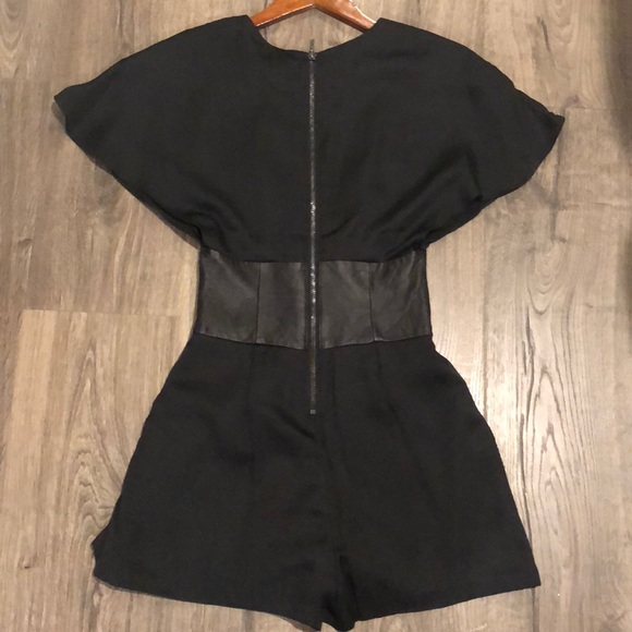 Bebe Real Leather & Modal Faux Silk Kimono Romper XXS / XS - Picture 4 of 6